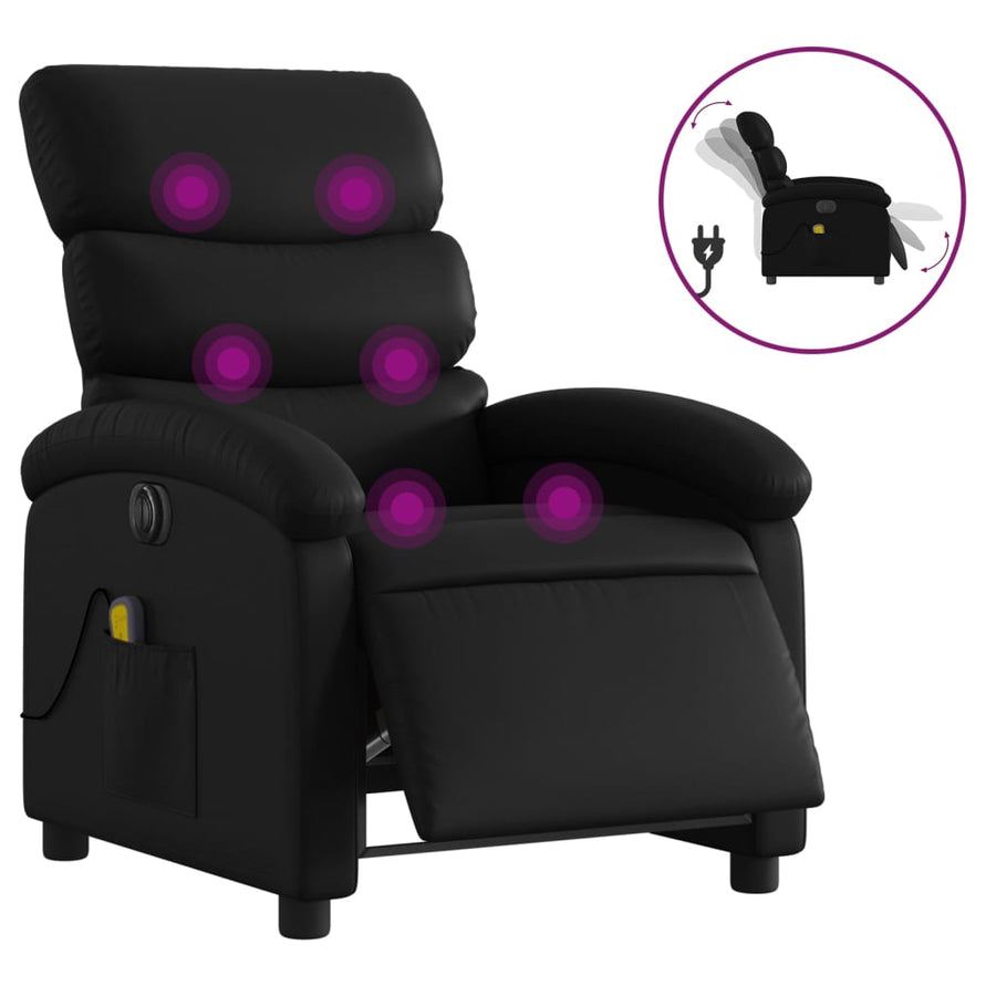 Massagestoel Verstelbaar Elektrisch Kunstleer Zwart Ja Elektrisch verstelbaar