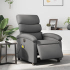 Massage chair adjustable electric faux leather grey