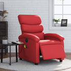 Massage chair adjustable electric faux leather red