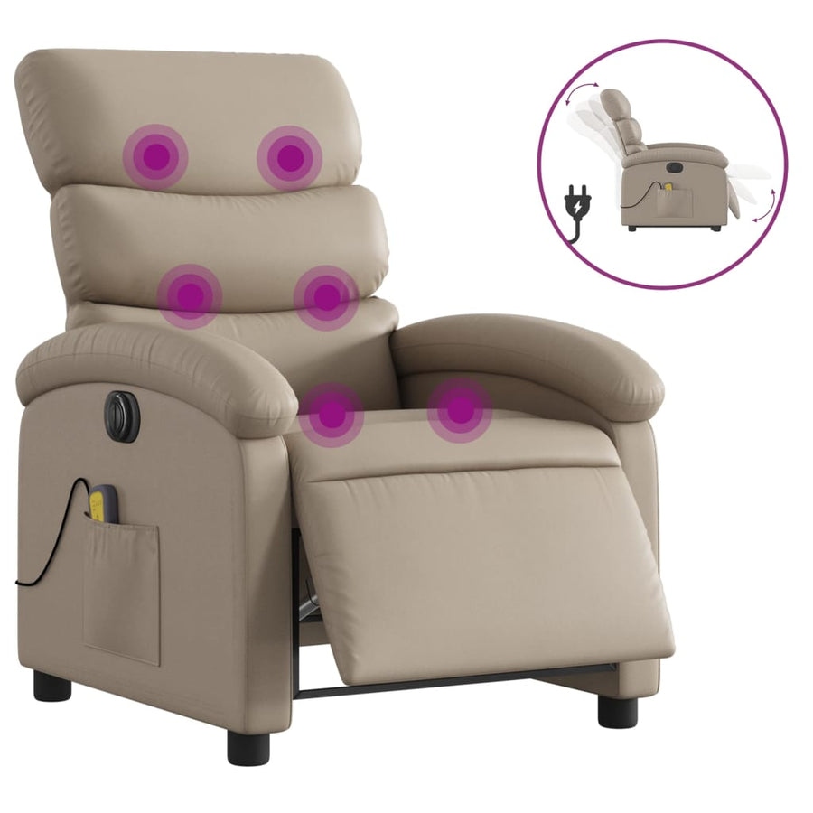 Massagestoel Verstelbaar Elektrisch Kunstleer Kleurig Cappuccino Ja Elektrisch verstelbaar