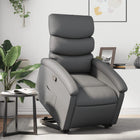 Recliner faux leather grey