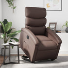 Electric lift chair faux leather brown