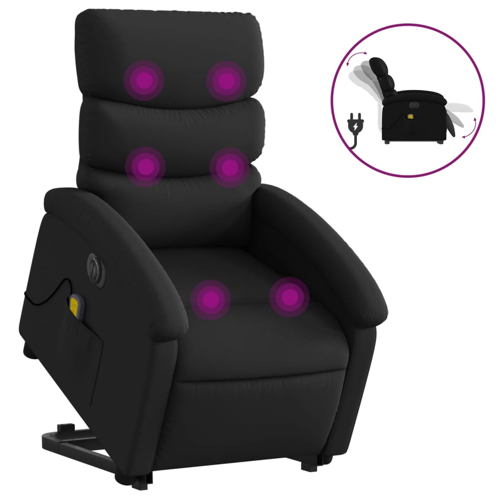 Sta-Op-Massagestoel Elektrisch Kunstleer Zwart Ja Elektrisch verstelbaar