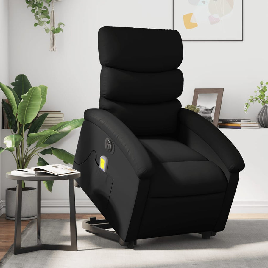 Sta-Op-Massagestoel Elektrisch Kunstleer Zwart Ja Elektrisch verstelbaar