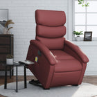 Electric recliner massage chair faux leather wine red