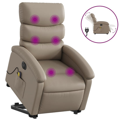 Sta-Op-Massagestoel Elektrisch Kunstleer Kleurig Cappuccino Ja Elektrisch verstelbaar