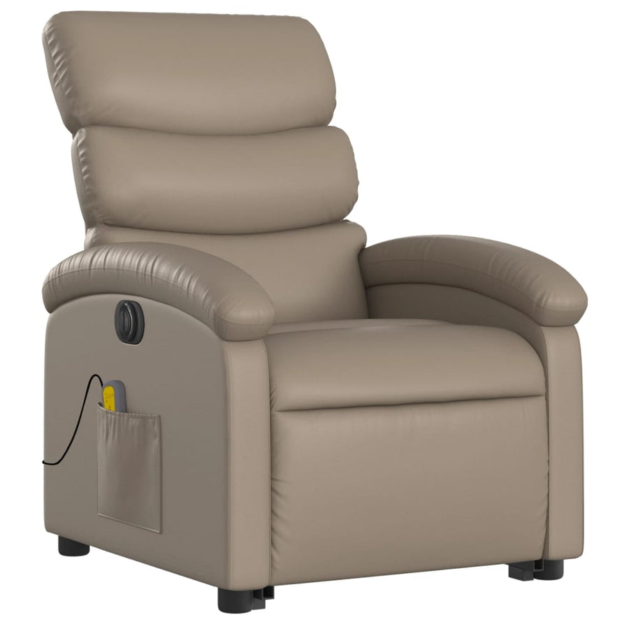 Sta-Op-Massagestoel Elektrisch Kunstleer Kleurig Cappuccino Ja Elektrisch verstelbaar