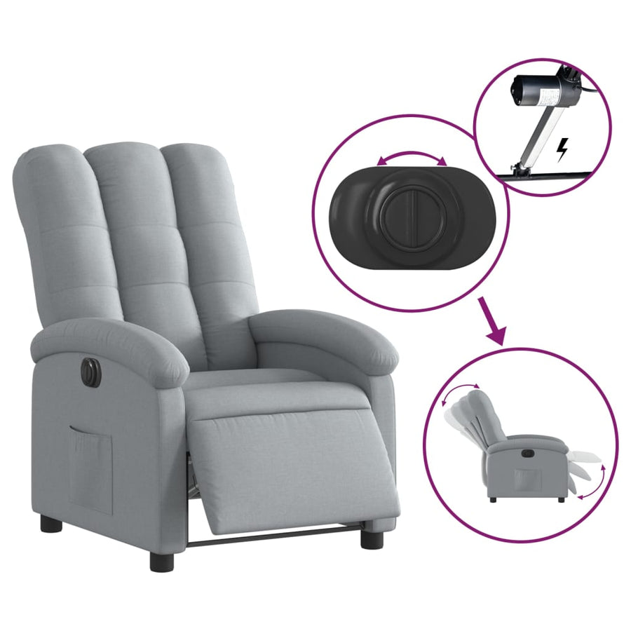 Fauteuil Stof Lichtgrijs Nee Elektrisch verstelbaar