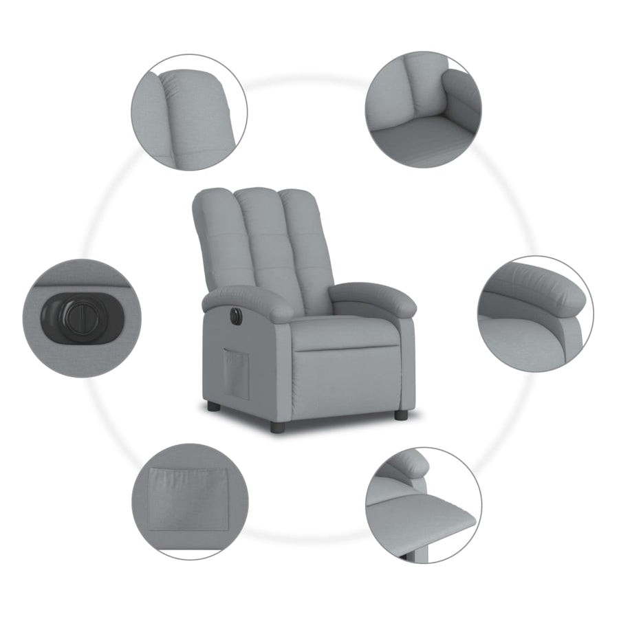 Fauteuil Stof Lichtgrijs Nee Elektrisch verstelbaar