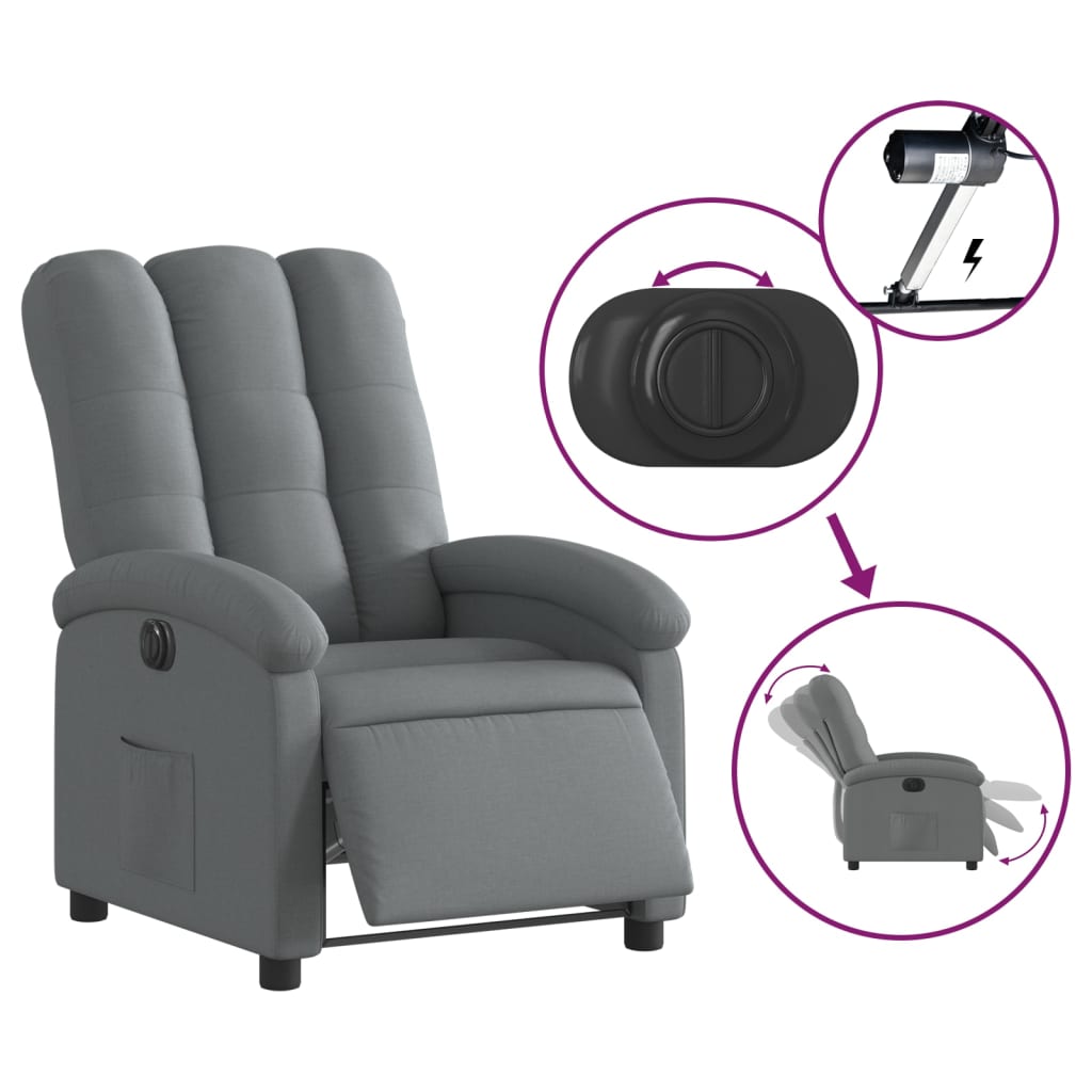 Fauteuil Stof Donkergrijs Nee Elektrisch verstelbaar