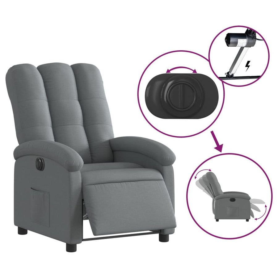 Fauteuil Stof Donkergrijs Nee Elektrisch verstelbaar