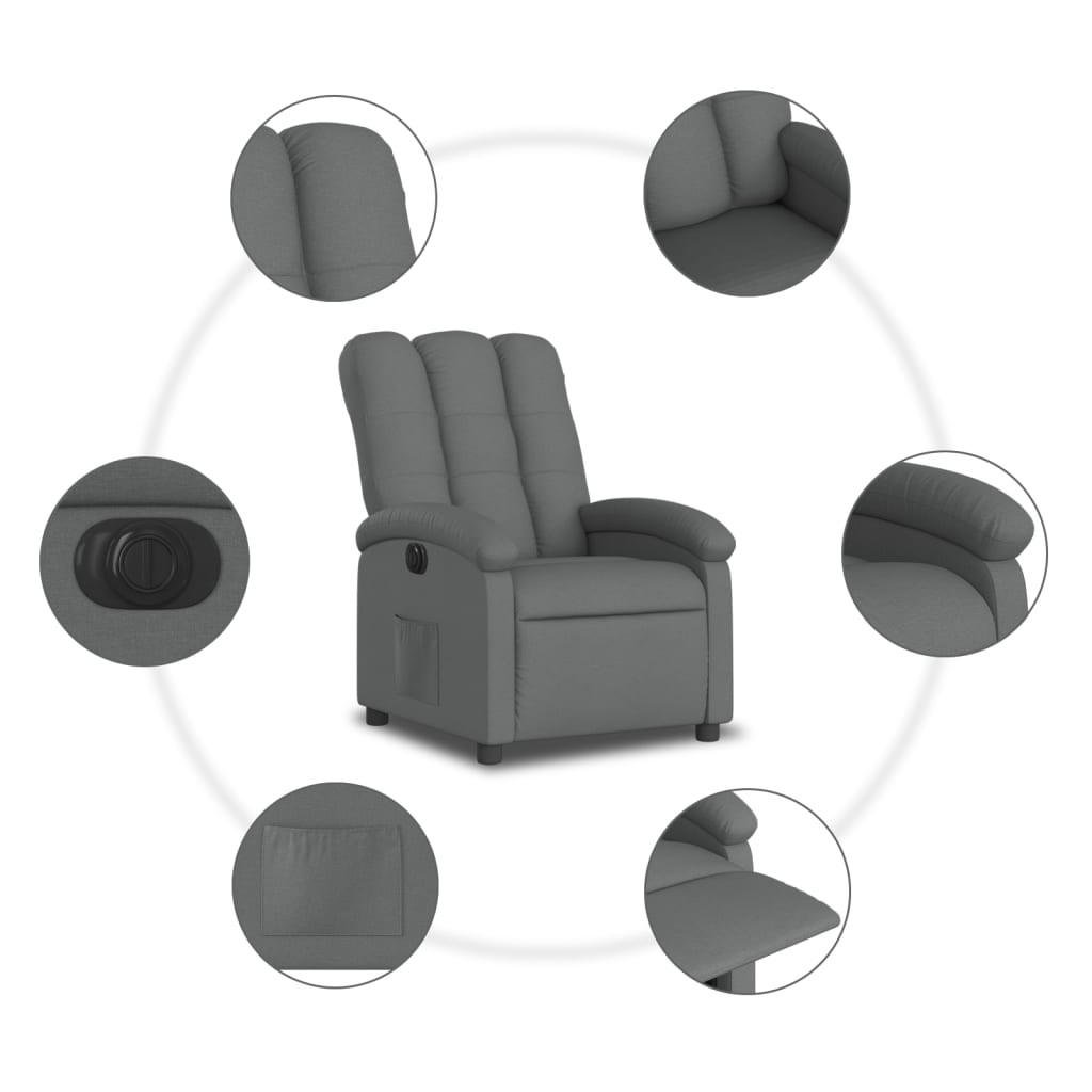 Fauteuil Stof Donkergrijs Nee Elektrisch verstelbaar