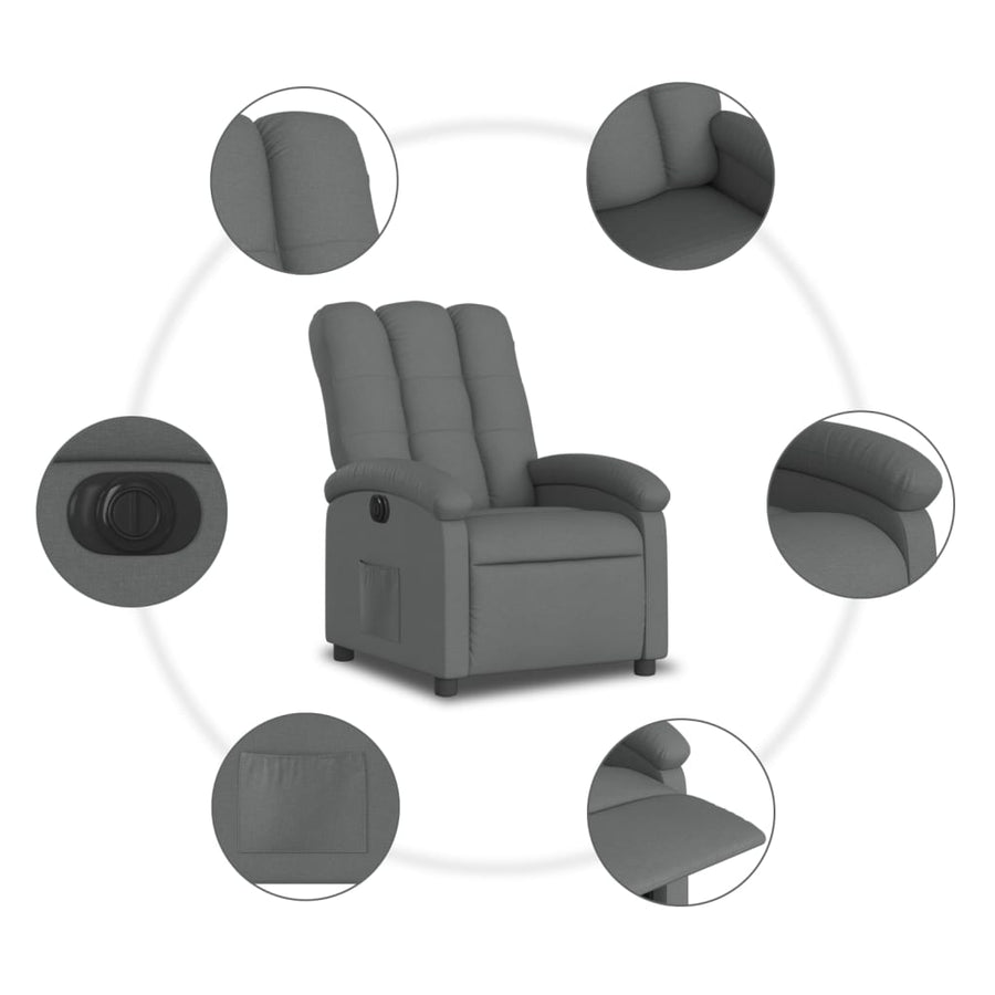 Fauteuil Stof Donkergrijs Nee Elektrisch verstelbaar