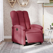 Fauteuil elektrisch verstelbaar stof wijnrood 70x93x101 cm