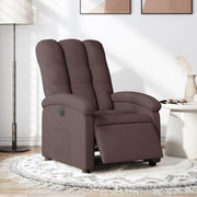 Fauteuil elektrisch verstelbaar stof donkerbruin
