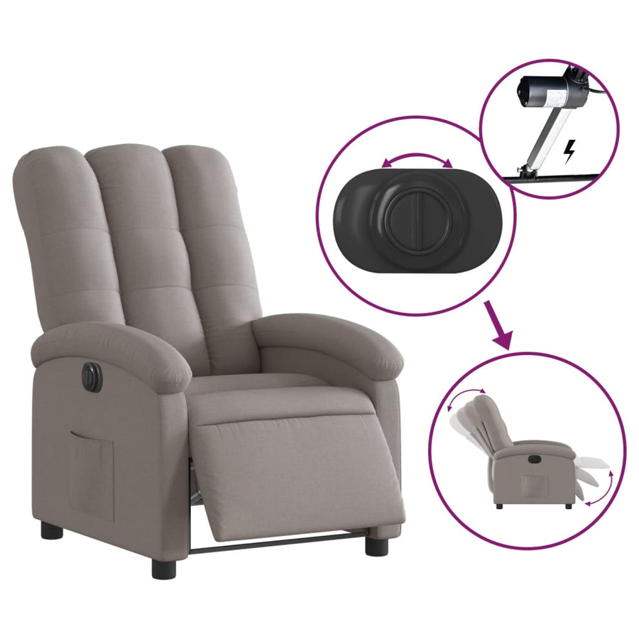 Fauteuil Verstelbaar Elektrisch Stof Taupe Nee Elektrisch verstelbaar