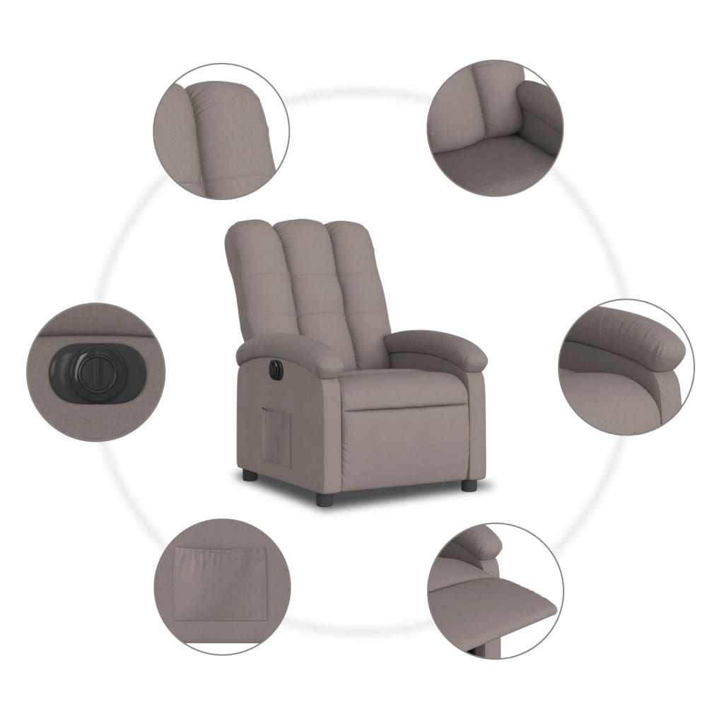 Fauteuil Verstelbaar Elektrisch Stof Taupe Nee Elektrisch verstelbaar