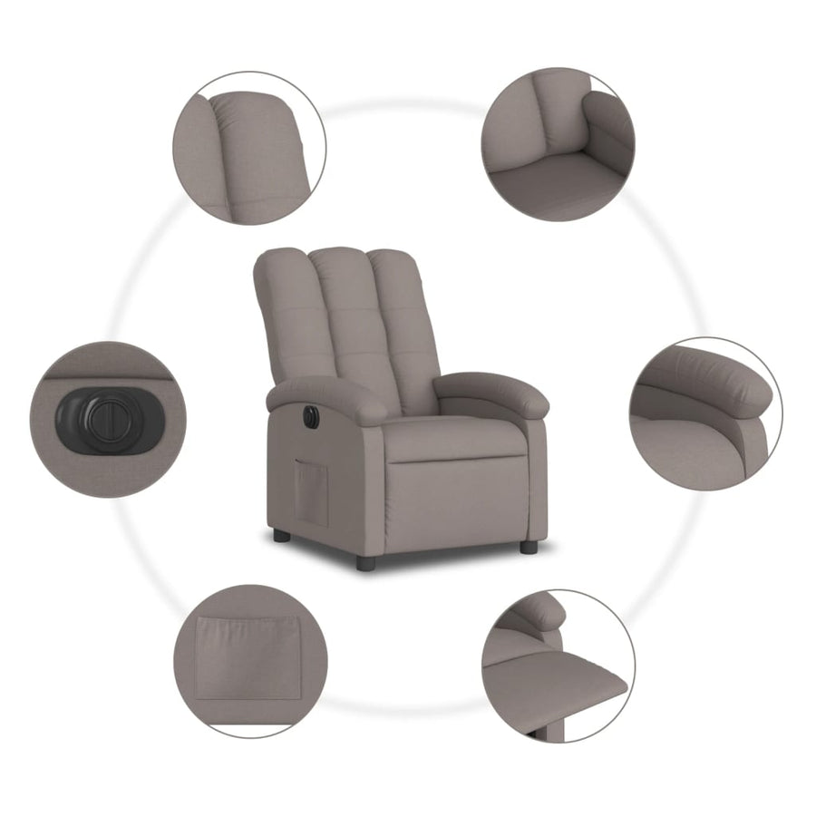 Fauteuil Verstelbaar Elektrisch Stof Taupe Nee Elektrisch verstelbaar