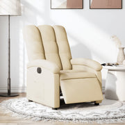 Fauteuil elektrisch verstelbaar stof crèmekleurig
