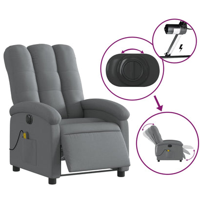 Massagestoel Stof Donkergrijs Ja Elektrisch verstelbaar