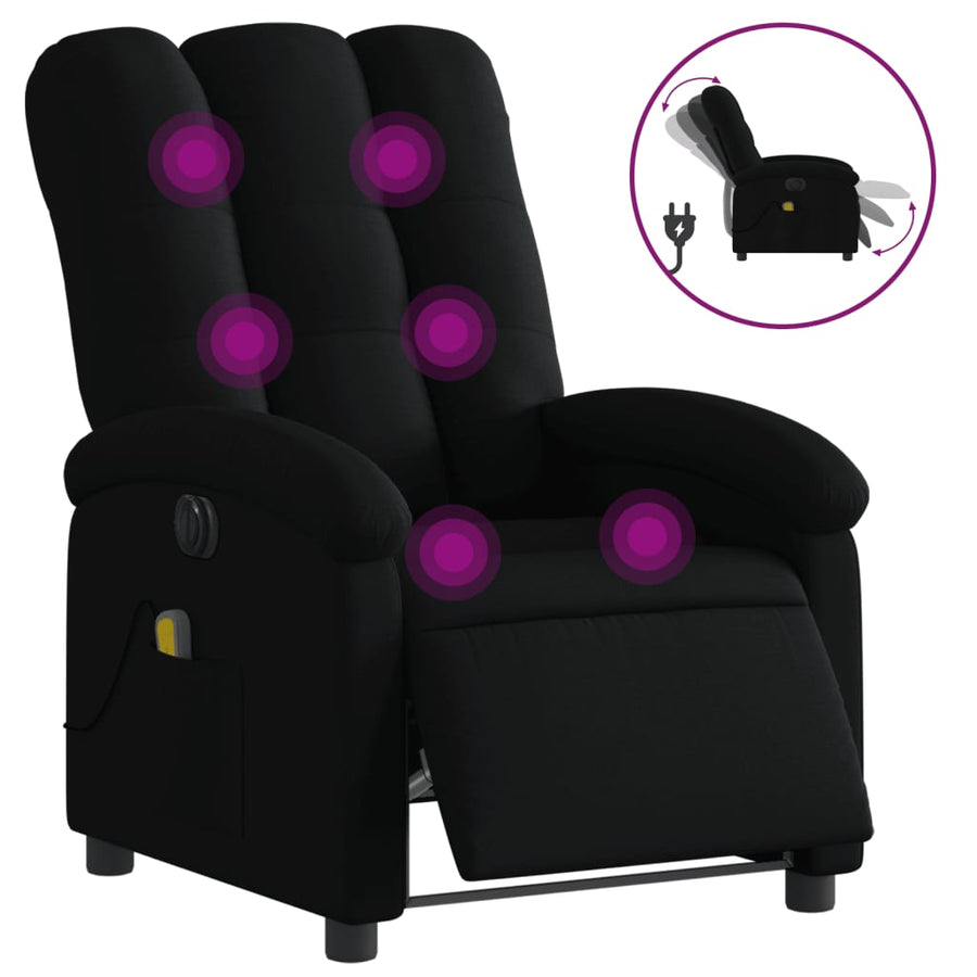 Massagestoel Stof Zwart Ja Elektrisch verstelbaar