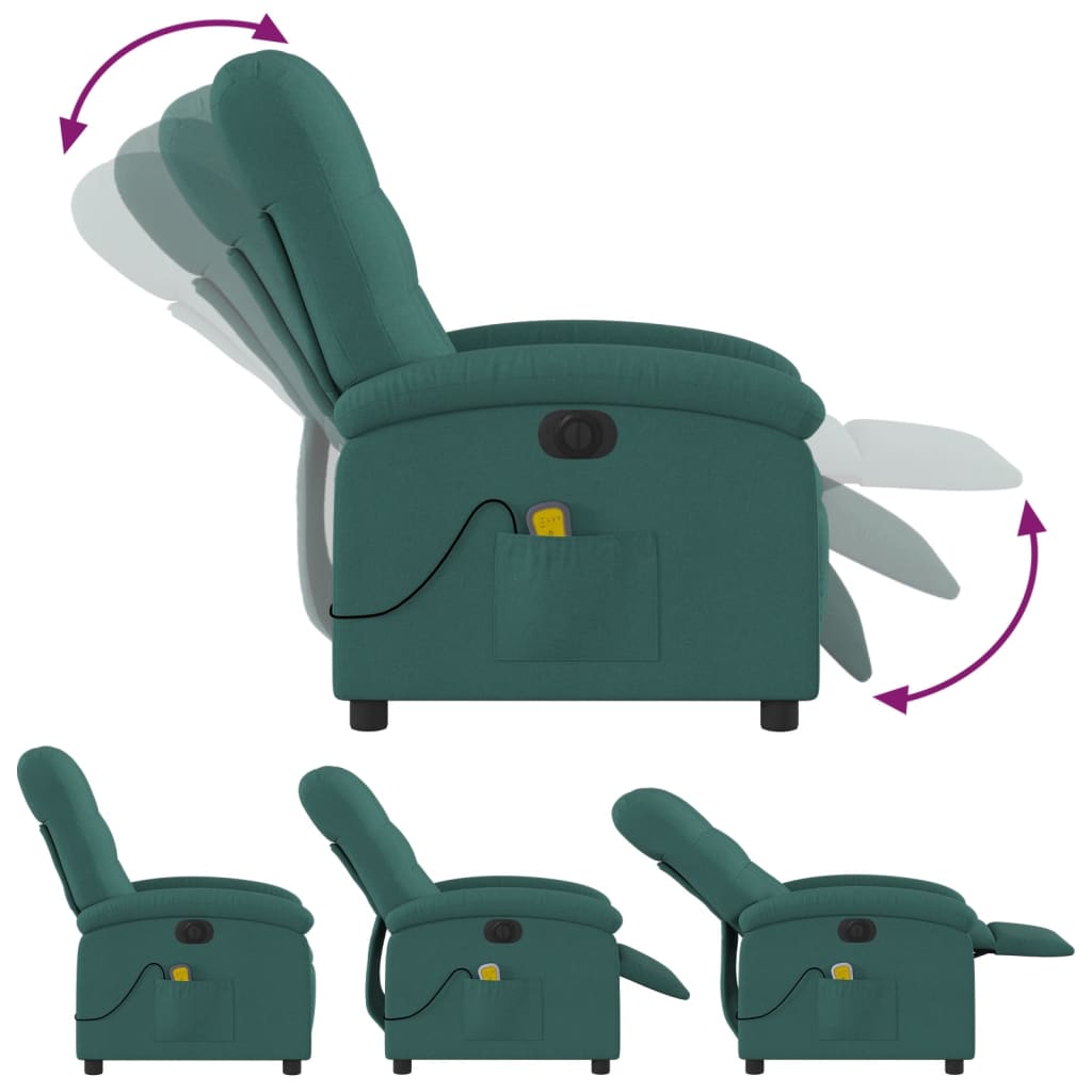 Massagestoel Stof Donkergroen Ja Elektrisch verstelbaar