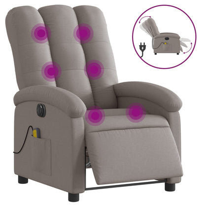 Massagestoel Stof Taupe Ja Elektrisch verstelbaar