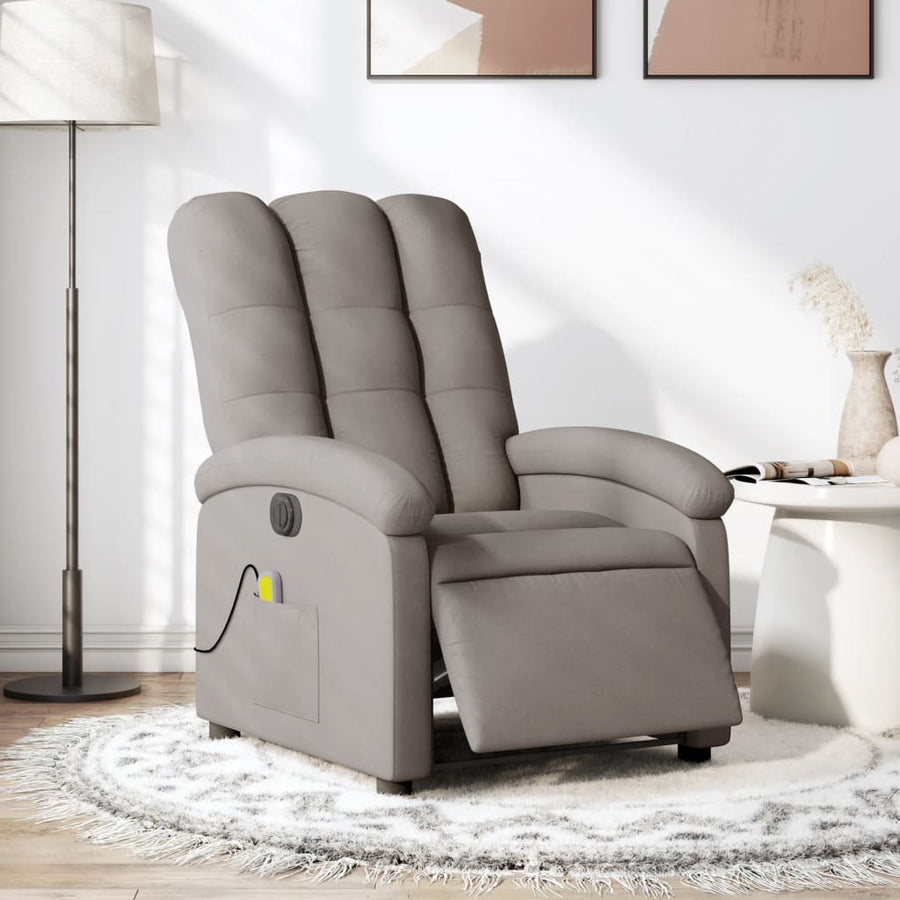 Massagestoel Stof Taupe Ja Elektrisch verstelbaar