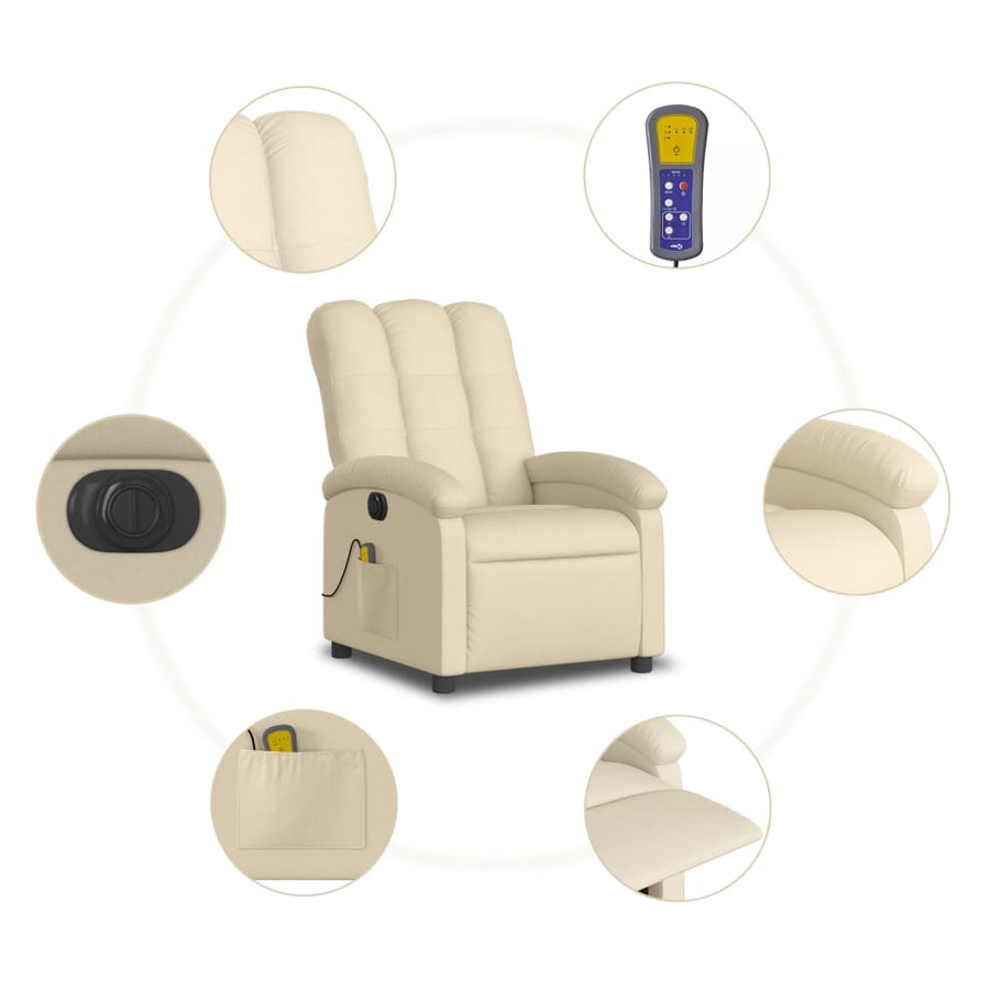 Massagestoel Stof Kleurig Crème Ja Elektrisch verstelbaar