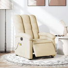 Electric massage chair, adjustable, fabric, cream-colored