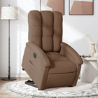Recliner electrically adjustable fabric brown