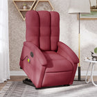 Recliner Massage Chair Electric Adjustable Fabric Wine Red