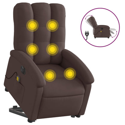 Sta-Op-Massagestoel Stof Donkerbruin Ja Elektrisch verstelbaar