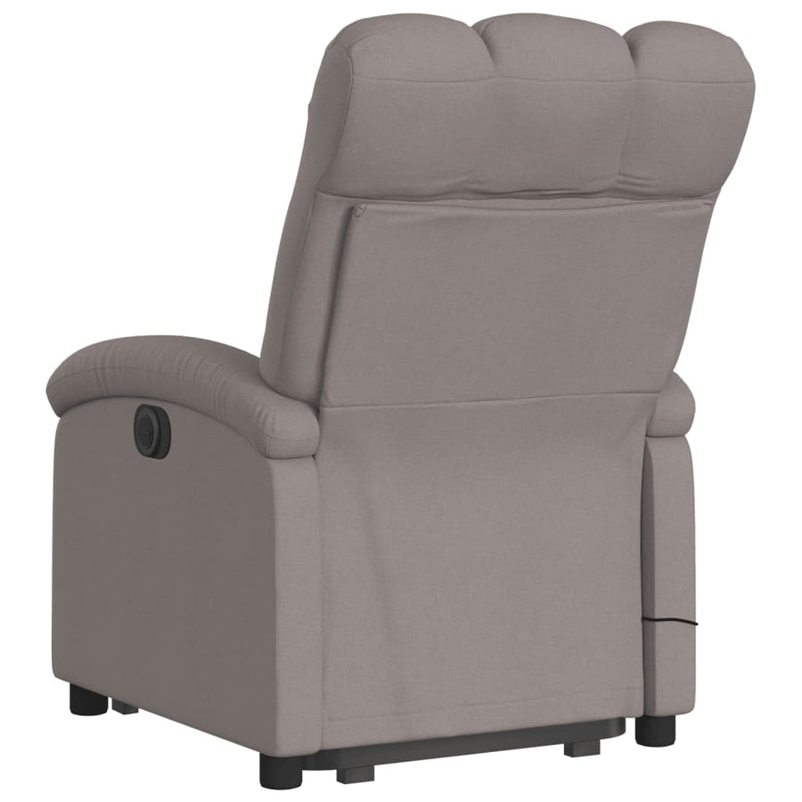 Sta-Op-Massagestoel Stof Taupe Ja Elektrisch verstelbaar