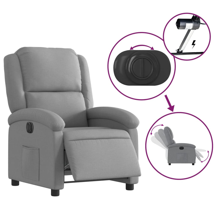 Fauteuil Stof Lichtgrijs Nee Elektrisch verstelbaar