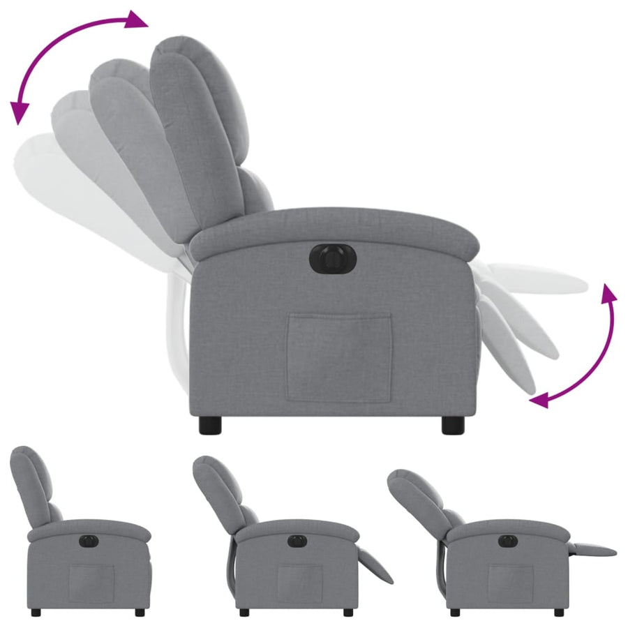 Fauteuil Stof Lichtgrijs Nee Elektrisch verstelbaar