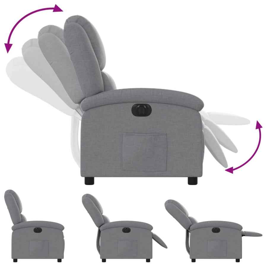 Fauteuil Stof Lichtgrijs Nee Elektrisch verstelbaar