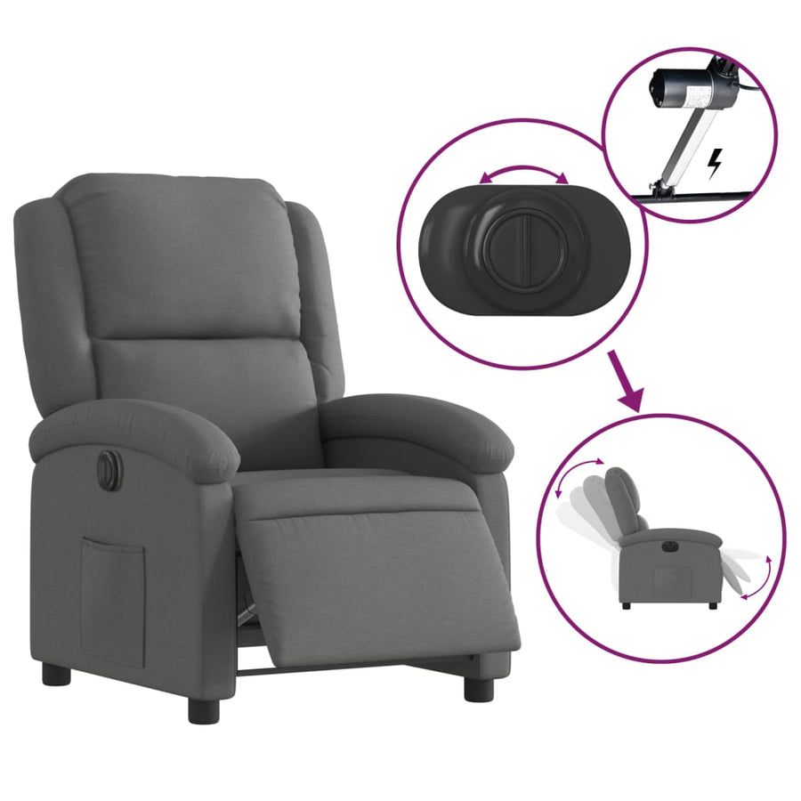 Fauteuil Stof Donkergrijs Nee Elektrisch verstelbaar