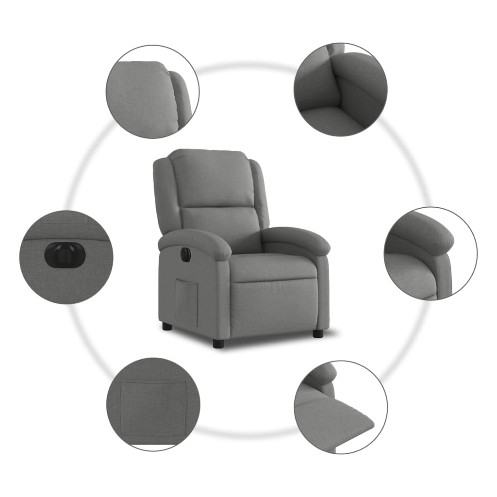 Fauteuil Stof Donkergrijs Nee Elektrisch verstelbaar