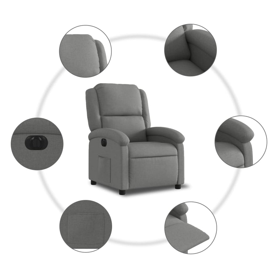 Fauteuil Stof Donkergrijs Nee Elektrisch verstelbaar
