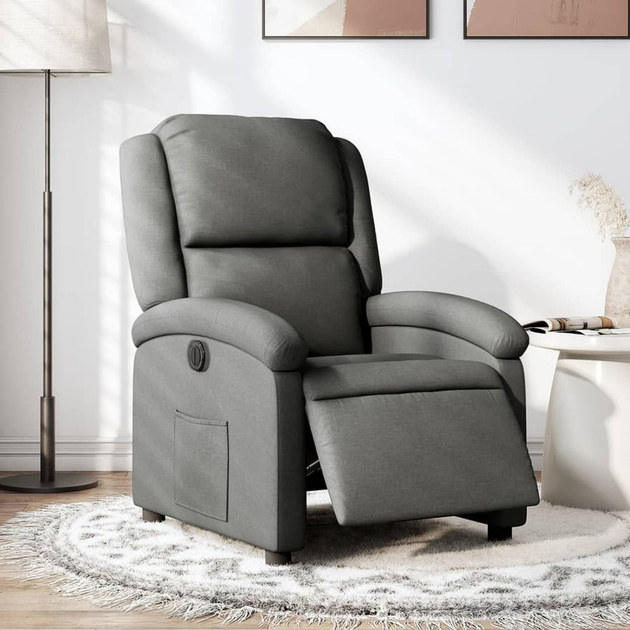 Massagestoel Elektrisch Verstelbaar Stof Donkergrijs