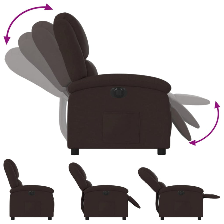 Fauteuil Verstelbaar Elektrisch Stof Donkerbruin 1 Nee Elektrisch verstelbaar