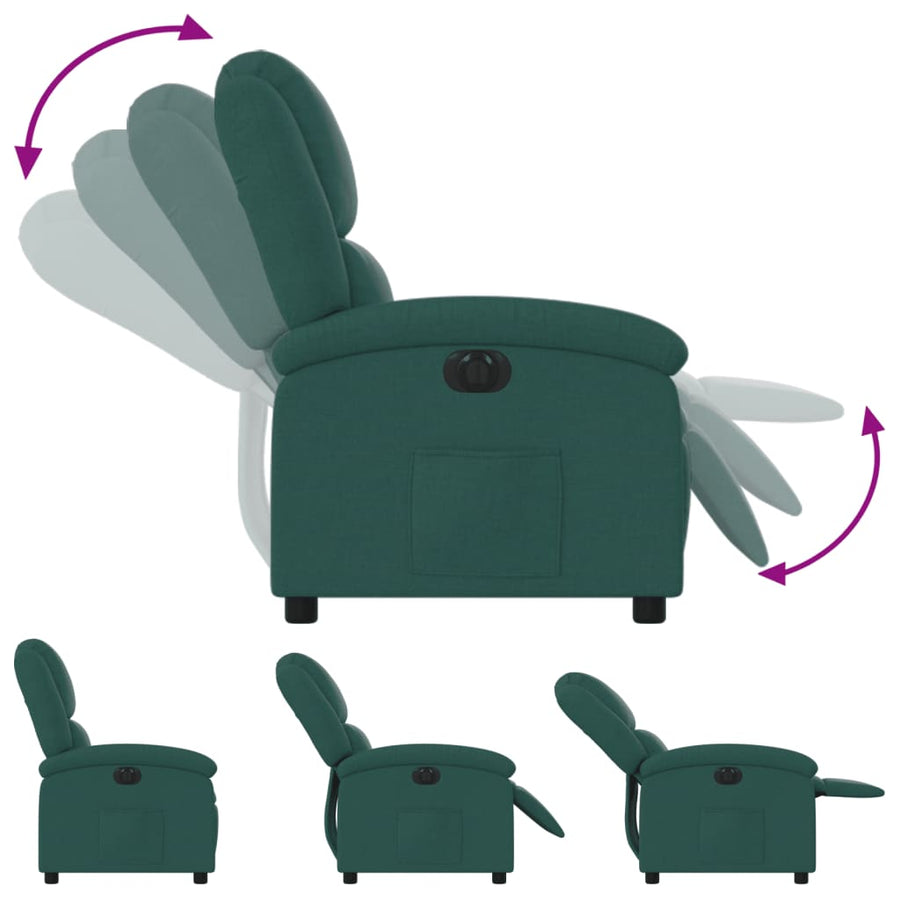 Fauteuil Verstelbaar Elektrisch Stof Donkergroen Nee Elektrisch verstelbaar