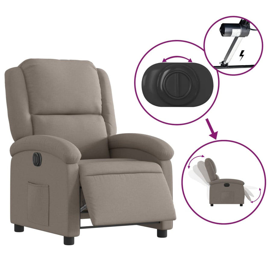 Fauteuil Verstelbaar Elektrisch Stof Taupe Nee Elektrisch verstelbaar