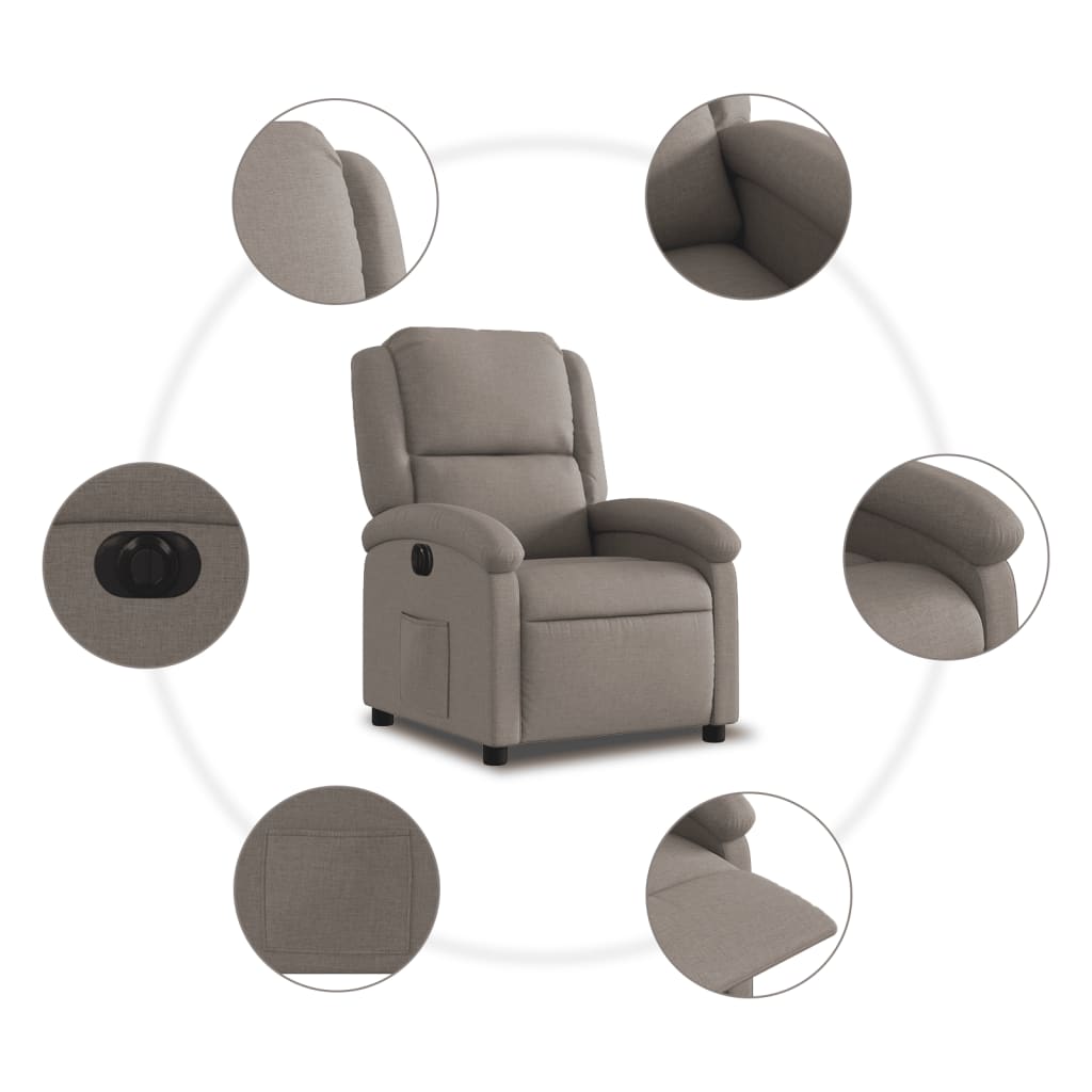 Fauteuil Verstelbaar Elektrisch Stof Taupe Nee Elektrisch verstelbaar