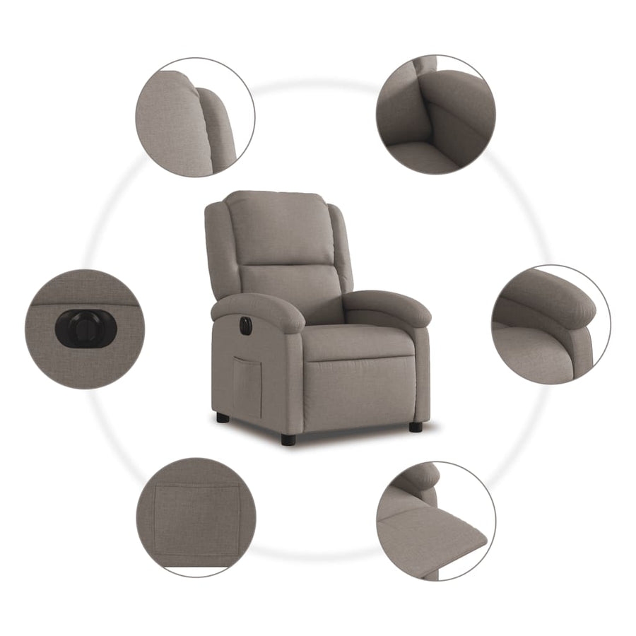 Fauteuil Verstelbaar Elektrisch Stof Taupe Nee Elektrisch verstelbaar