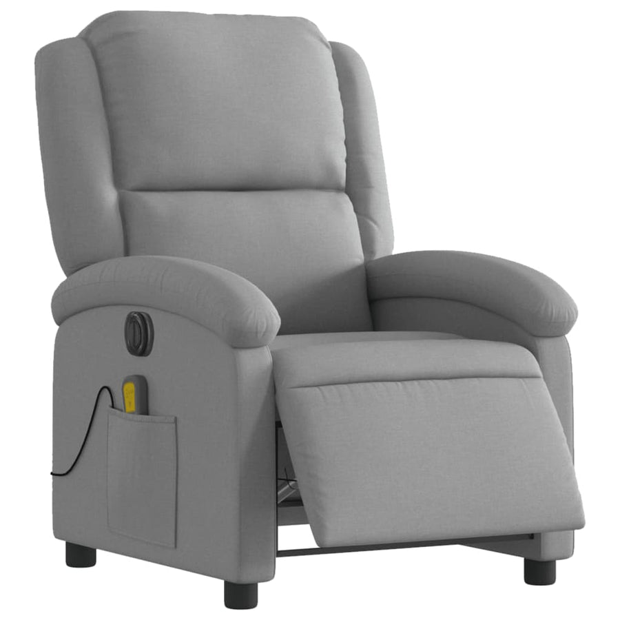 Massagestoel Stof Lichtgrijs Ja Elektrisch verstelbaar