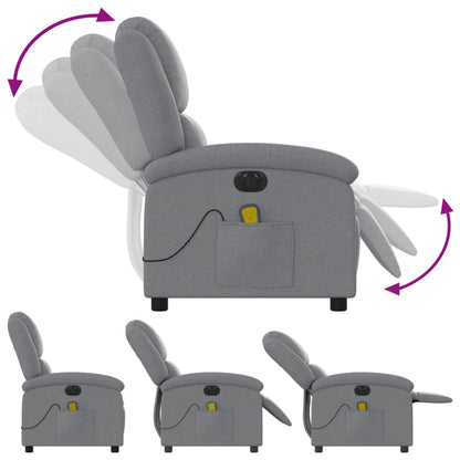 Massagestoel Stof Lichtgrijs Ja Elektrisch verstelbaar