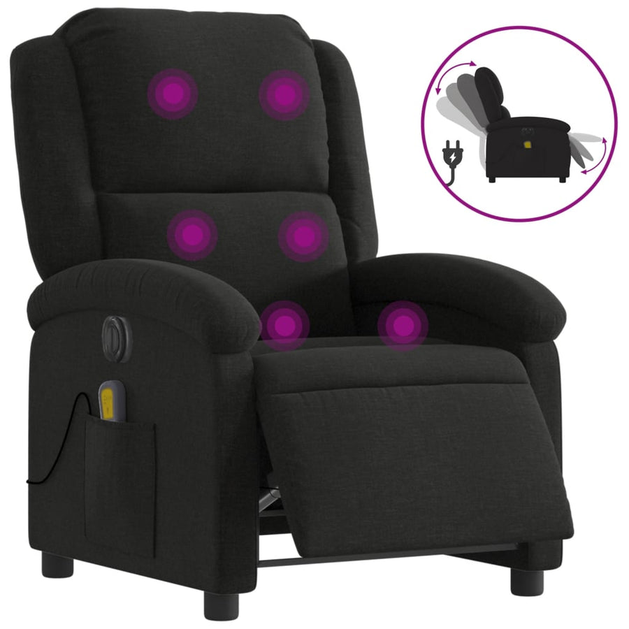 Massagestoel Stof Zwart Ja Elektrisch verstelbaar