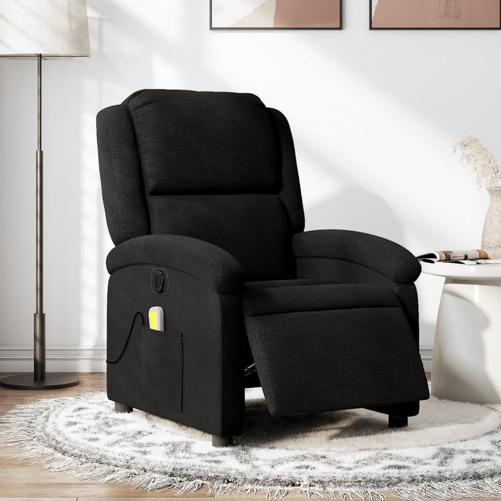 Massagestoel Stof Zwart Ja Elektrisch verstelbaar